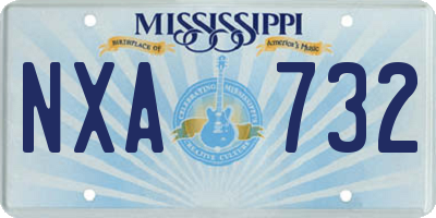 MS license plate NXA732