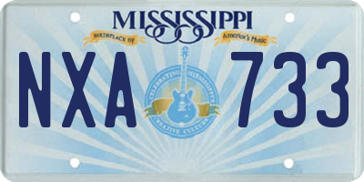 MS license plate NXA733
