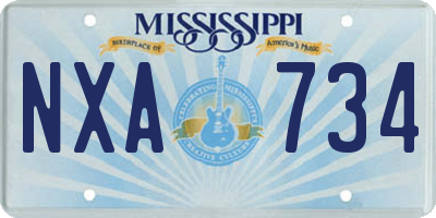 MS license plate NXA734