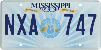 MS license plate NXA747