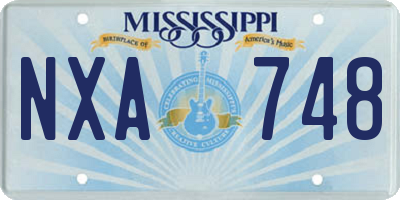 MS license plate NXA748