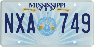 MS license plate NXA749