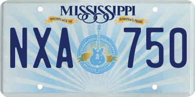 MS license plate NXA750