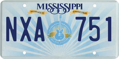 MS license plate NXA751
