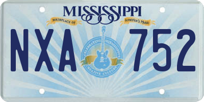 MS license plate NXA752