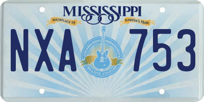MS license plate NXA753