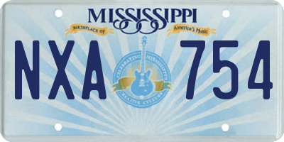 MS license plate NXA754