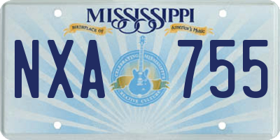 MS license plate NXA755