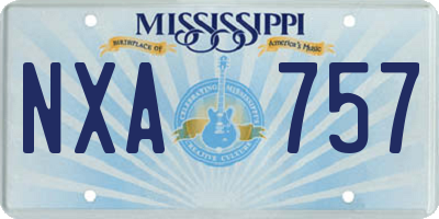 MS license plate NXA757