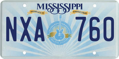 MS license plate NXA760