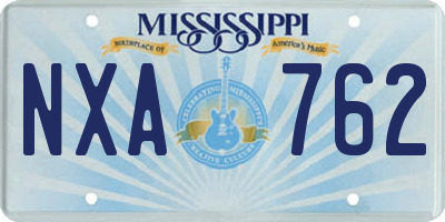 MS license plate NXA762