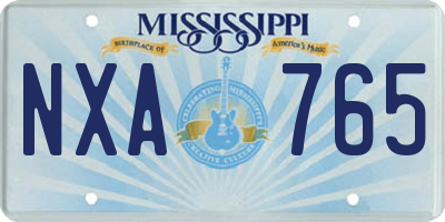 MS license plate NXA765