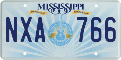 MS license plate NXA766