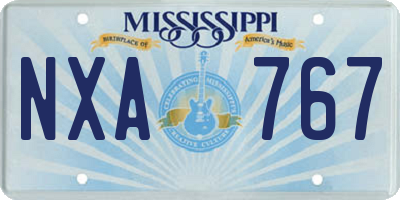 MS license plate NXA767