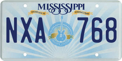 MS license plate NXA768