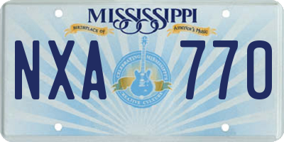 MS license plate NXA770