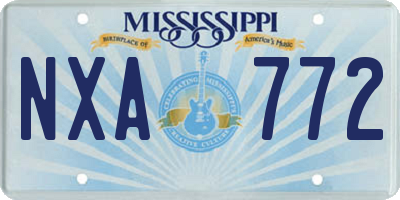 MS license plate NXA772