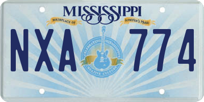 MS license plate NXA774