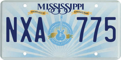 MS license plate NXA775