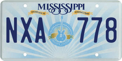 MS license plate NXA778