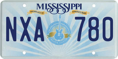 MS license plate NXA780