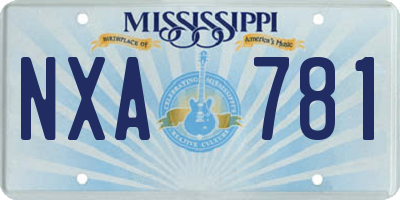 MS license plate NXA781
