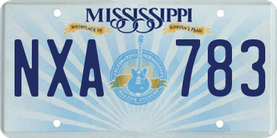 MS license plate NXA783