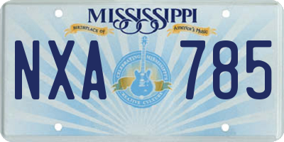 MS license plate NXA785