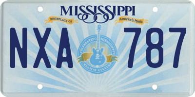 MS license plate NXA787