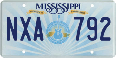 MS license plate NXA792