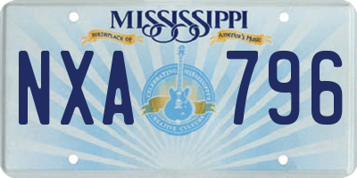 MS license plate NXA796