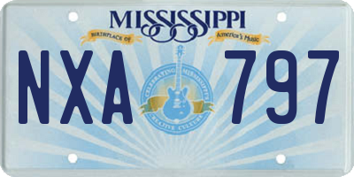 MS license plate NXA797