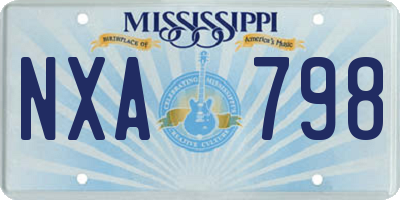 MS license plate NXA798