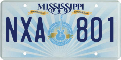 MS license plate NXA801