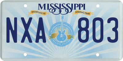 MS license plate NXA803