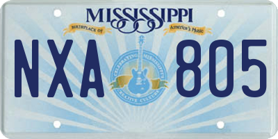 MS license plate NXA805