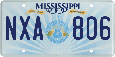 MS license plate NXA806
