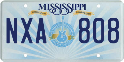 MS license plate NXA808