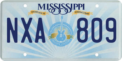 MS license plate NXA809