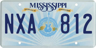 MS license plate NXA812