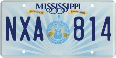 MS license plate NXA814