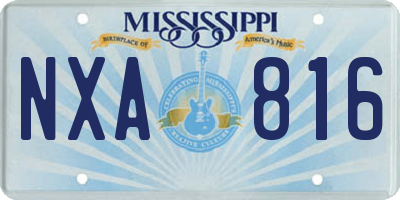 MS license plate NXA816
