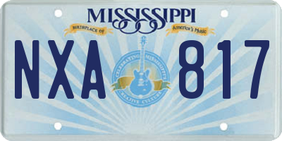 MS license plate NXA817