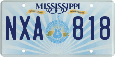 MS license plate NXA818