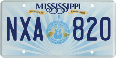 MS license plate NXA820