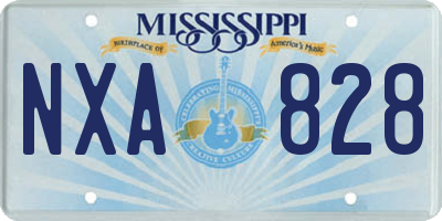 MS license plate NXA828