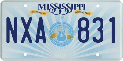 MS license plate NXA831