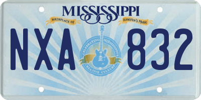 MS license plate NXA832