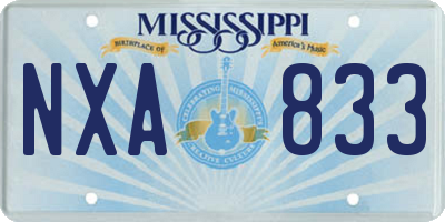 MS license plate NXA833