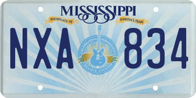 MS license plate NXA834